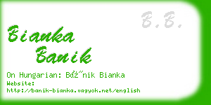 bianka banik business card